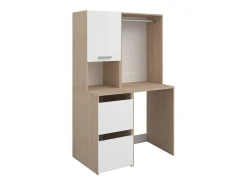 Móvel para máquina barra pendurados e prateleira natural claro e branco C111xA184cm ERKANO