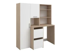 Móvel para máquina com arrumações natural claro e branco C150 x A184 cm - ERKANO