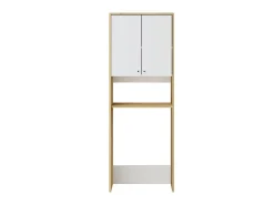Móvel para máquina de lavar 2 portas c65 x A180 cm branco e natural claro - WORIKA