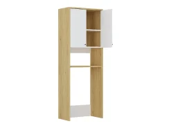 Móvel para máquina de lavar 2 portas c65 x A180 cm branco e natural claro - WORIKA
