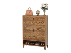 Móvel para sapatos com 2 gavetas corrediças, móvel de armazenamento, para 20 pares de sapatos, 80x24x110 cm