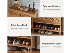 Móvel para sapatos com 2 gavetas corrediças, móvel de armazenamento, para 20 pares de sapatos, 80x24x110 cm