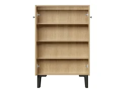 Móvel para sapatos moderno 60x31,5x95 cm - 2 portas - Prateleiras de vários níveis - Painéis de partículas - Natural