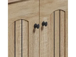 Móvel para sapatos moderno 60x31,5x95 cm - 2 portas - Prateleiras de vários níveis - Painéis de partículas - Natural