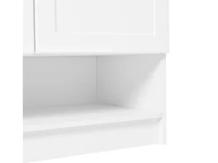 Móvel para sapatos 73x34x109 cm - com 2 portas - com 2 prateleiras abertas - branco