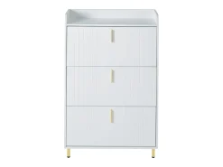 Móvel para sapatos 80x23,5x123,5 cm - com 3 portas basculantes - com 6 compartimentos ajustáveis - branco