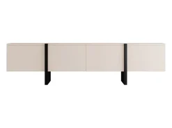 Móvel para TV com 4 portas em MDF - Bege e Preto - LUVONIA