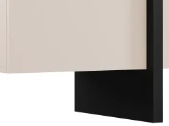 Móvel para TV com 4 portas em MDF - Bege e Preto - LUVONIA