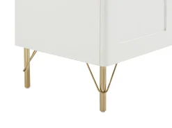 Móvel para TV com 2 portas, 2 gavetas e 2 nichos - Branco e dourado - ALOBARA