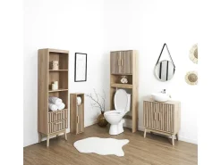 Móvel Porta-rolos de Papel Higiénico Klaus Castanho 78cm