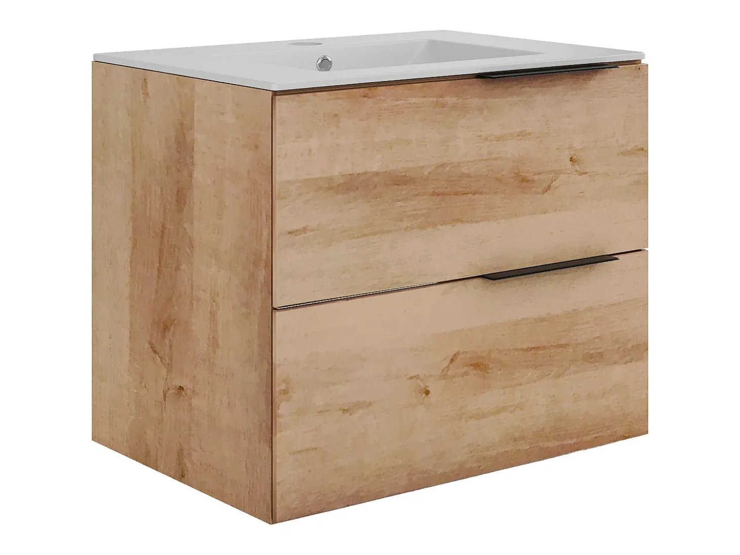 Móvel simples lavatório com coluna - Cor natural clara - 60 cm - NISAYA