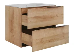 Móvel simples lavatório com coluna - Cor natural clara - 60 cm - NISAYA