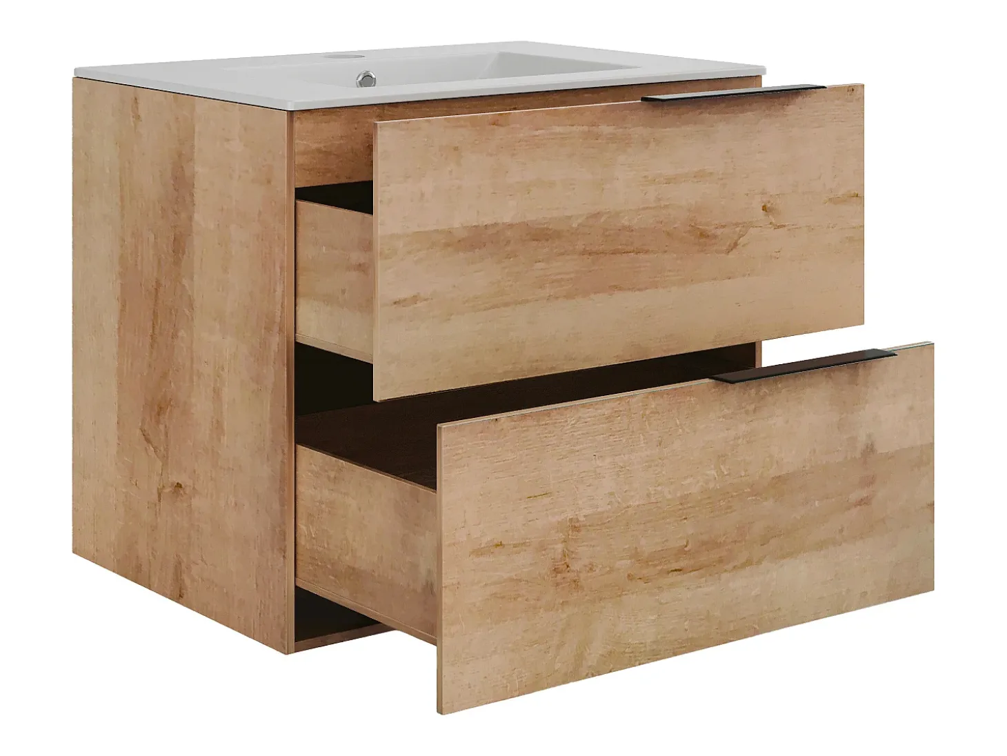 Móvel simples lavatório com coluna - Cor natural clara - 60 cm - NISAYA