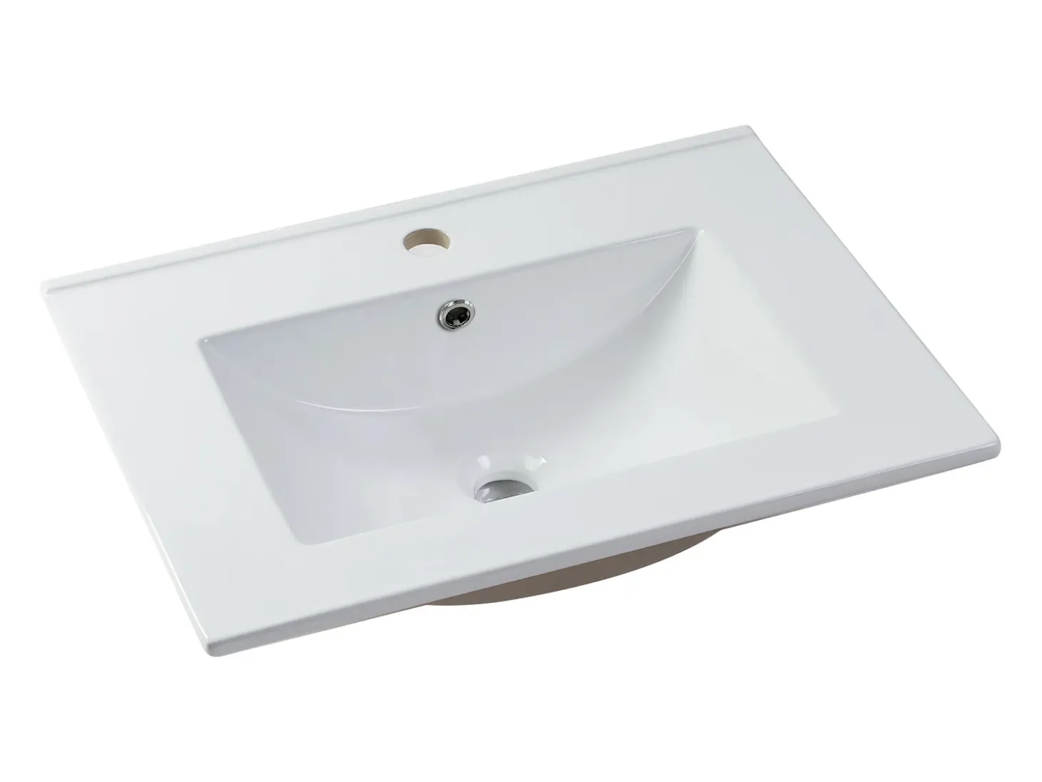 Móvel simples lavatório com coluna - Cor natural clara - 60 cm - NISAYA