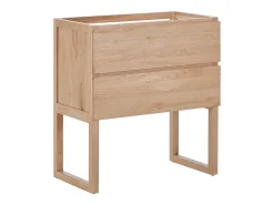 Móvel sob lavatório em carvalho maciço - Natural claro - L80 cm - TARELO