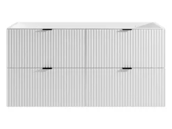 Móvel sob lavatório suspenso estriado, branco mate, 120 cm, ZEVINI