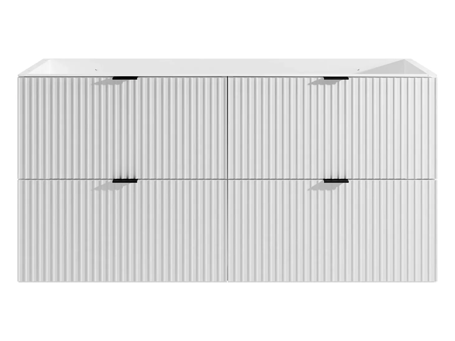 Móvel sob lavatório suspenso estriado, branco mate, 120 cm, ZEVINI
