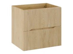 Móvel sob lavatório suspenso estriado - Natural claro - L60 cm - ORISO