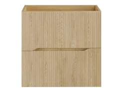 Móvel sob lavatório suspenso estriado - Natural claro - L60 cm - ORISO
