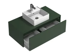 Móvel suspenso casa de banho lavatório individual verde mate 94 x 32 cm - TEANA