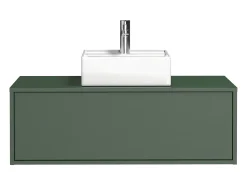 Móvel suspenso casa de banho lavatório individual verde mate 94 x 32 cm - TEANA