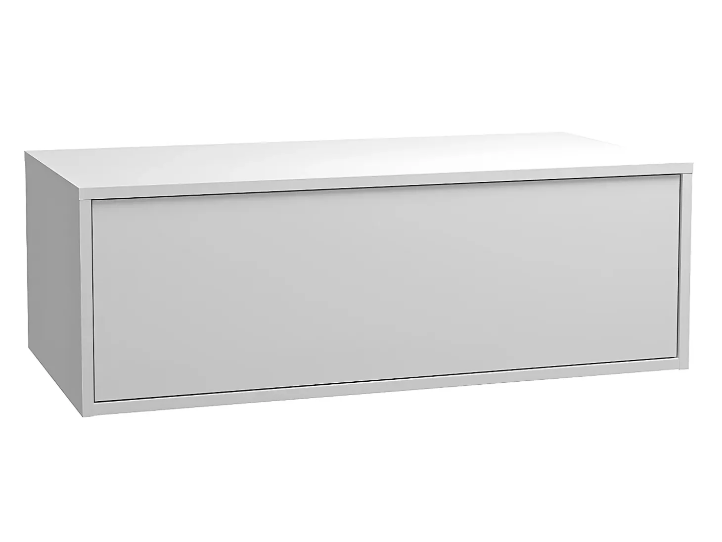 Móvel suspenso casa de banho, lavatório individual, verde e branco, 2 gavetas, 94 cm TEANA