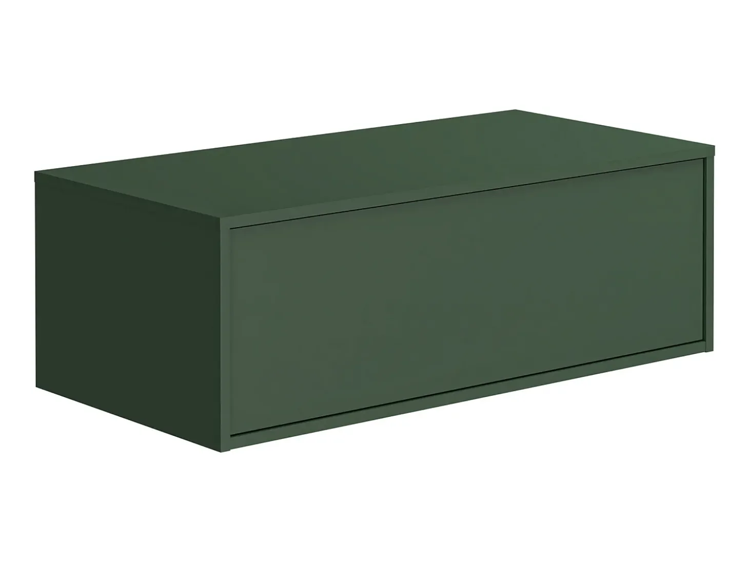 Móvel suspenso casa de banho, lavatório individual, verde e branco, 2 gavetas, 94 cm TEANA