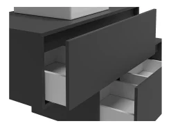 Móvel suspenso casa de banho lavatório, cinza antracite, 2 gavetas, 94 cm TEANA