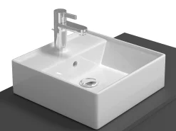 Móvel suspenso casa de banho lavatório, cinza antracite, 2 gavetas, 94 cm TEANA