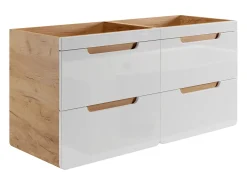Móvel suspenso colocar sob lavatório cor natural e branco para casa de banho C120 cm ARUBA