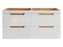 Móvel suspenso colocar sob lavatório cor natural e branco para casa de banho C120 cm ARUBA
