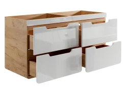 Móvel suspenso colocar sob lavatório cor natural e branco para casa de banho C120 cm ARUBA