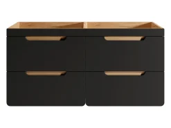 Móvel suspenso colocar sob lavatório cor natural e antracite C120 cm ARUBA