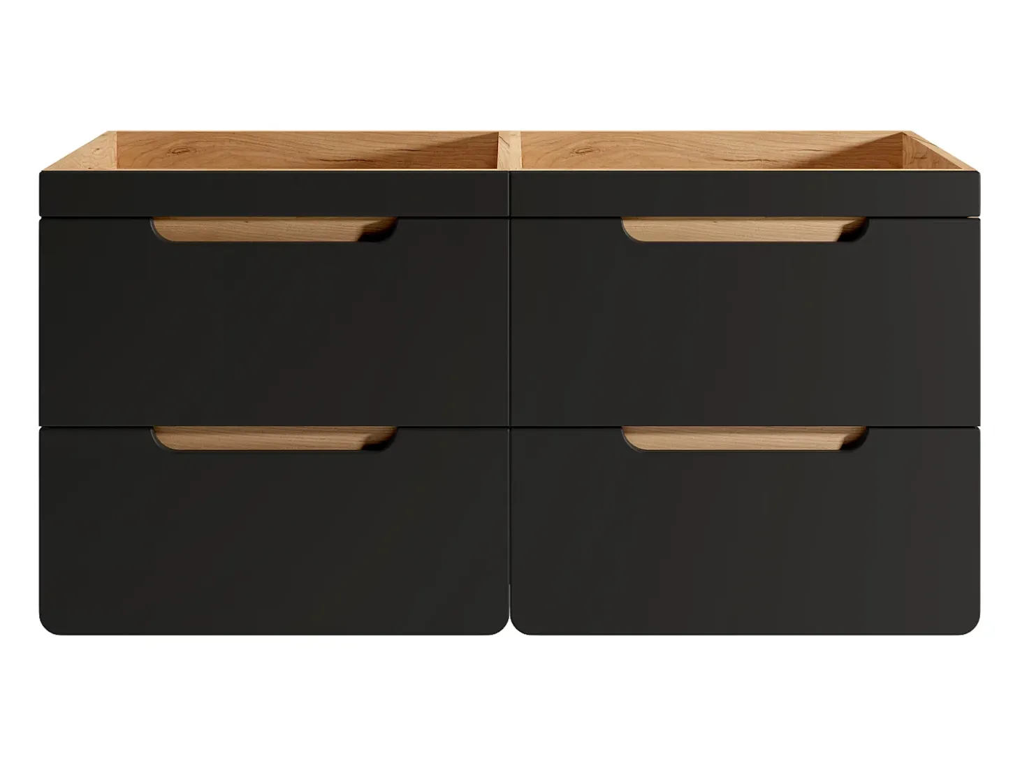 Móvel suspenso colocar sob lavatório cor natural e antracite C120 cm ARUBA