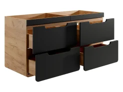 Móvel suspenso colocar sob lavatório cor natural e antracite C120 cm ARUBA