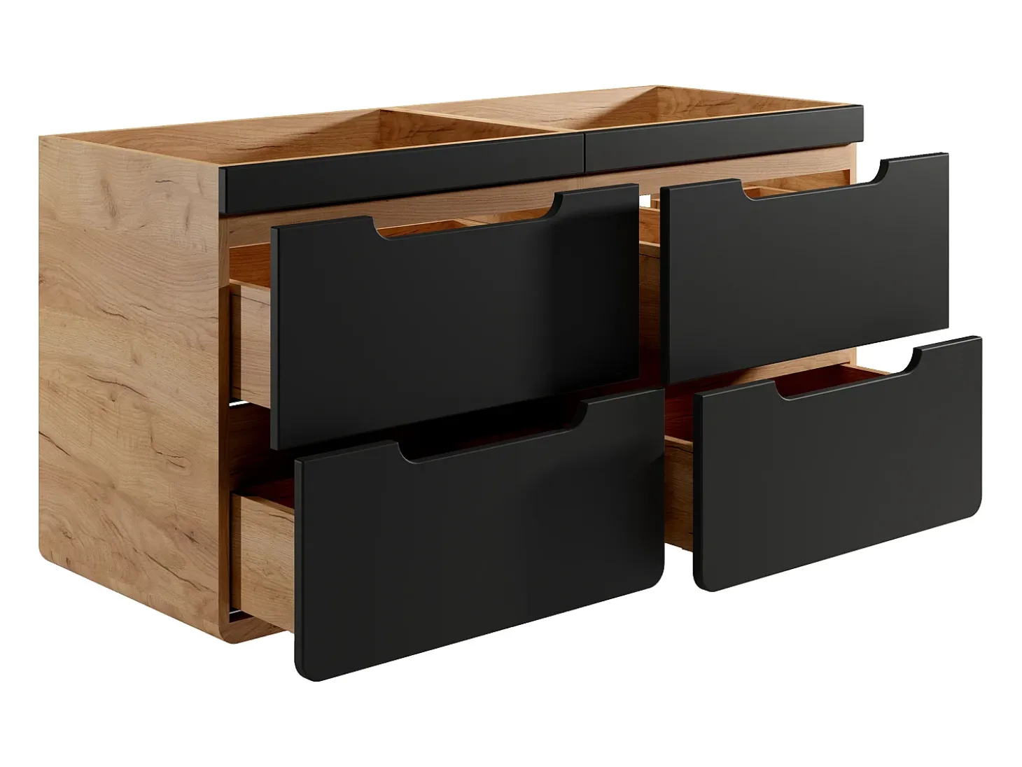 Móvel suspenso colocar sob lavatório cor natural e antracite C120 cm ARUBA