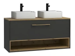 Móvel suspenso com lavatório duplo com armário de casa de banho - Casa de banho - 120 cm - YANGRA