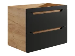 Móvel suspenso com lavatório de encastrar 80 cm, natural claro e antracite ARUBA