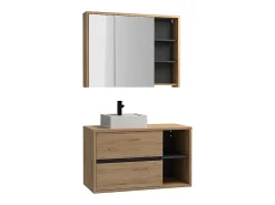 Móvel suspenso com lavatório quadrado simples com armário de casa de banho - Casa de banho - 100 cm - PURNAL
