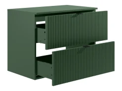 Móvel suspenso com ranhuras para lavatório com prateleira, cor verde mate, L80 cm, ZEVINI