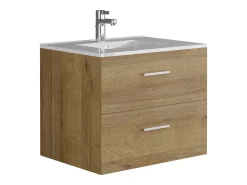 Móvel suspenso de casa de banho com lavatório simples, natural claro, 60 cm, KAYLA