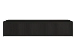 Móvel suspenso estriado para lavatório - Preto mate - 150 cm - ARNEGA