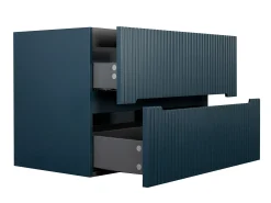 Móvel suspenso lavatório individual listrado azul C80 cm PAVANI
