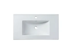 Móvel suspenso lavatório individual listrado azul C80 cm PAVANI