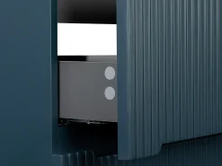 Móvel suspenso lavatório individual estriado azul C120 cm PAVANI