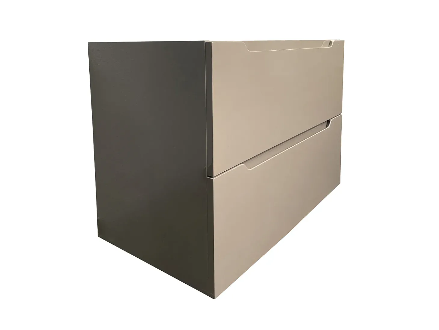Móvel suspenso lavatório individual taupe com coluna 80 cm STEFANIE