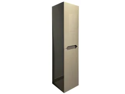 Móvel suspenso lavatório individual taupe com coluna 80 cm STEFANIE