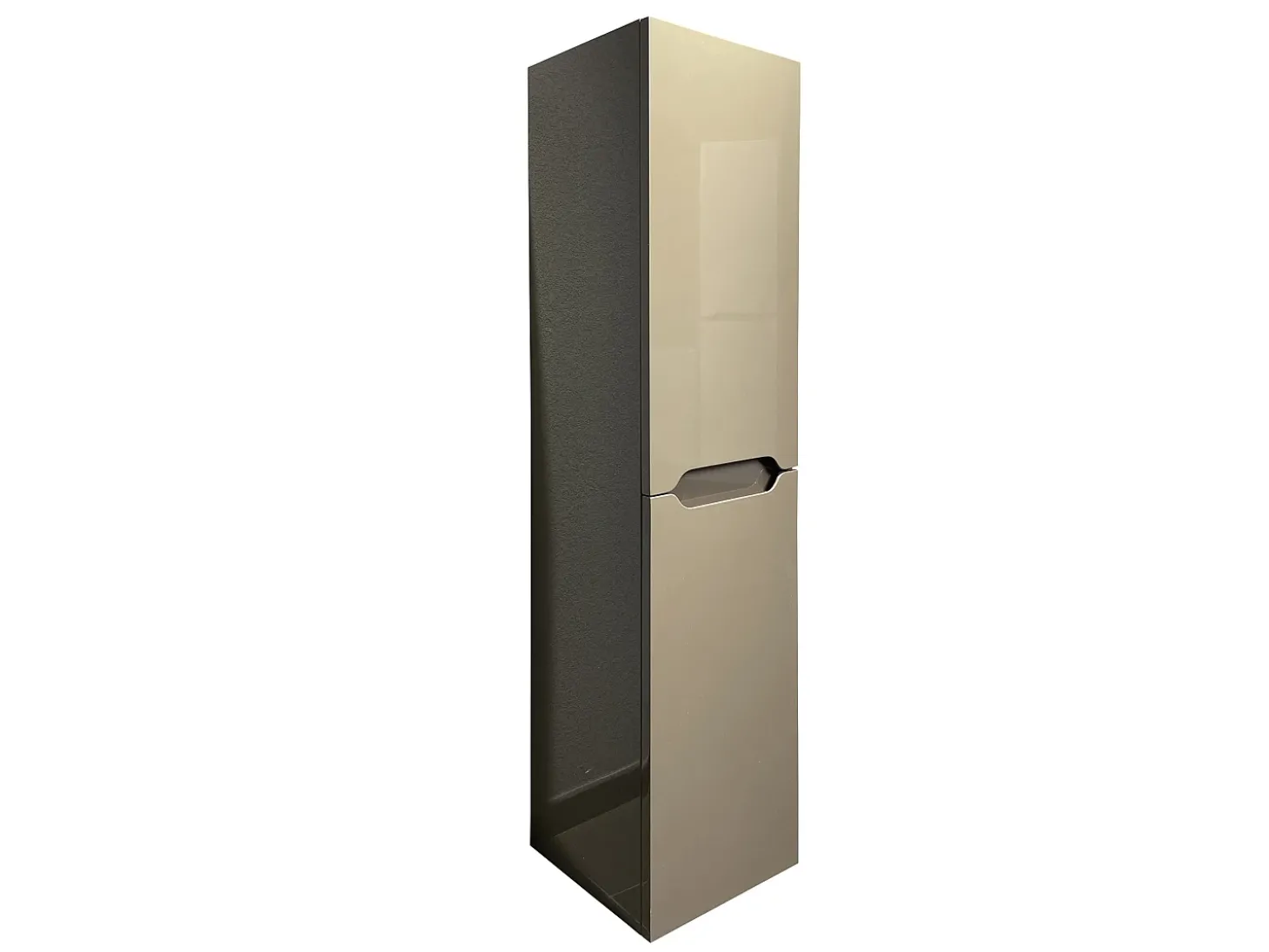 Móvel suspenso lavatório individual taupe com coluna 80 cm STEFANIE