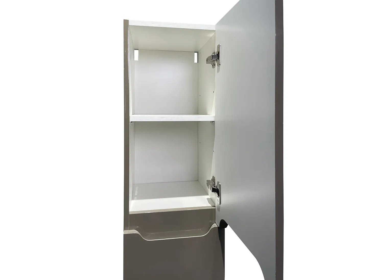 Móvel suspenso lavatório individual taupe com coluna 80 cm STEFANIE