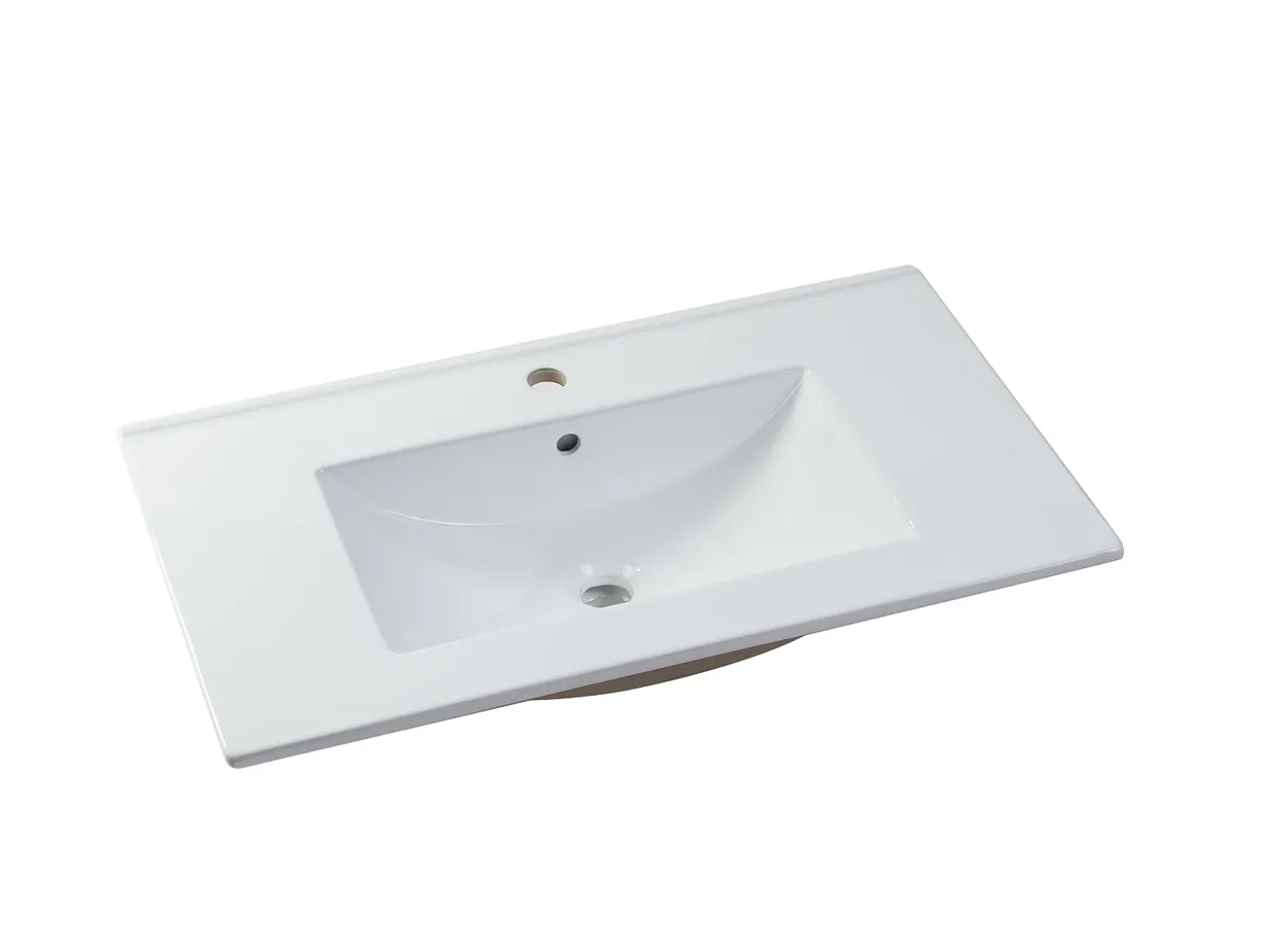 Móvel suspenso lavatório individual taupe com coluna 80 cm STEFANIE
